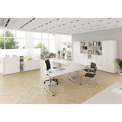 Artikelbild 6 für HAMMERBACHER Aktenschrank Popular, V968T6/W/W/BS weiß 5 Fachböden 80,0 x 42,0 x 215,6 cm, Artikelnummer 991195