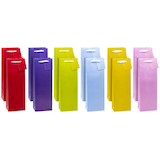 Artikelbild 1 für TSI Geschenktüten für Flaschen TRENDFARBEN dunkelrot, lia, grün, hellblau, gelb, rosa 12,0 x 36,0 cm, 12 St., Artikelnummer 652739