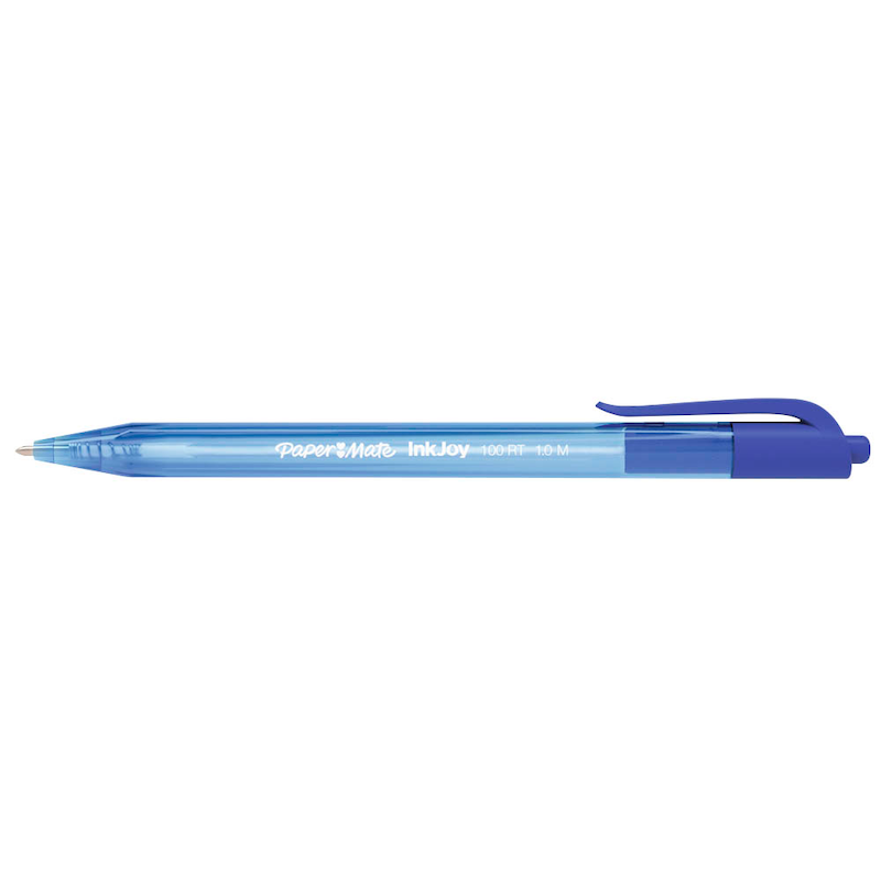 PaperMate Kugelschreiber InkJoy 100 RT blau/transparent, Schreibfarbe: blau, 1 St