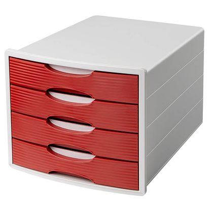 Artikelbild 3 für office discount Schubladenbox rot 1001-DO-17D, DIN A4 mit 4 Schubladen, 1 St., Artikelnummer 837507