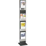 Artikelbild 1 für Kerkmann Prospektständer silber DIN A4 4 Fächer 30,0 x 30,0 x 175,0 cm, 1 St., Artikelnummer 473241