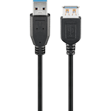 Artikelbild 1 für goobay USB 3.0 A Kabel 5,0 m schwarz, 1 St., Artikelnummer 363723
