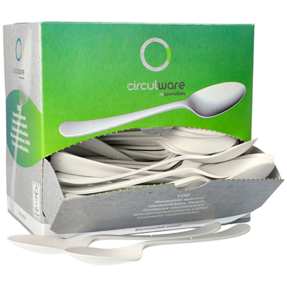 Artikelbild 2 für circulware RESBONSIBLES Mehrweg-Löffel, Kunststoff weiß, 100 St., Artikelnummer 890291