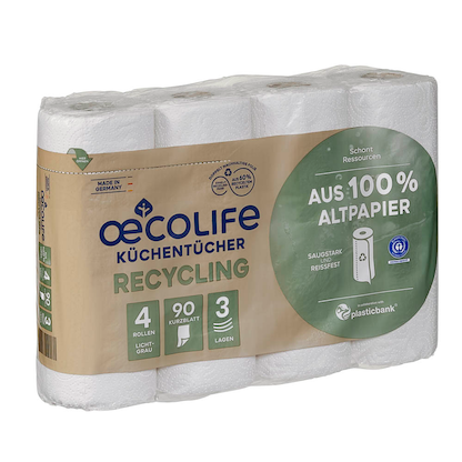 Artikelbild 3 für oecolife Küchenrollen 3-lagig, 4 Rollen, Artikelnummer 671699