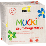Artikelbild 1 für KREUL MUCKI Stoffmalfarbe farbsortiert 4 x 150,0 ml, 4 St., Artikelnummer 115572