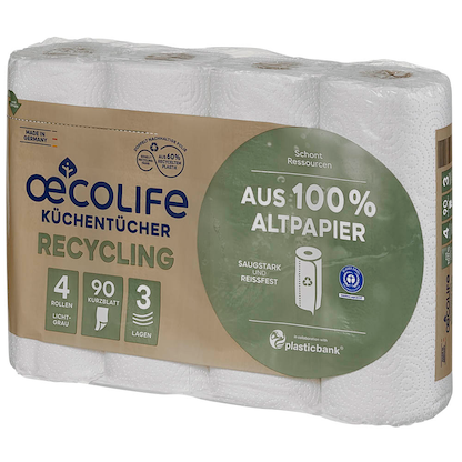 Artikelbild 5 für oecolife Küchenrollen 3-lagig, 4 Rollen, Artikelnummer 671699