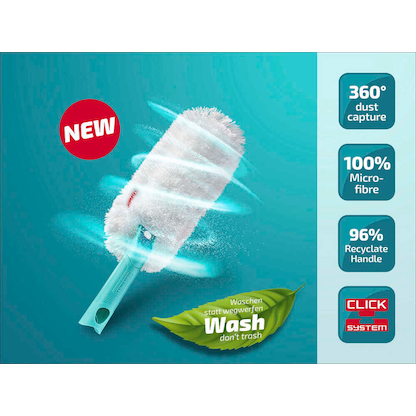 Artikelbild 2 für LEIFHEIT Staubwischer SUPERDUSTER weiß/türkis Kunststoff 12,0 cm breit, Artikelnummer 724597