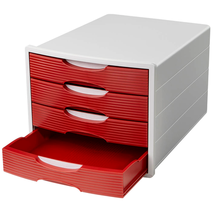 Artikelbild 4 für office discount Schubladenbox rot 1001-DO-17D, DIN A4 mit 4 Schubladen, 1 St., Artikelnummer 837507