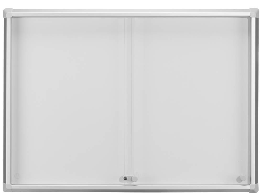 Schaukasten Alu Mit Schiebetüren – 8x A4, B1 Brandschutz, Sicherheitsglas, Abschließbar, 906x641x50 Mm
