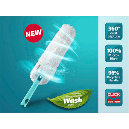 Artikelbild 2 für LEIFHEIT Staubwischer SUPERDUSTER XL weiß/türkis Kunststoff 12,0 cm breit, Artikelnummer 724787
