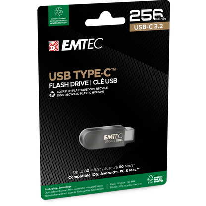 Artikelbild 3 für EMTEC USB-Stick C280 schwarz 256 GB, 1 St., Artikelnummer 530851
