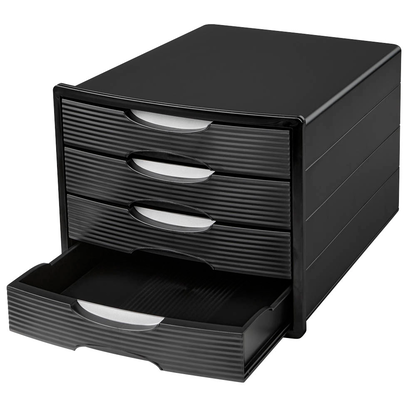 Artikelbild 3 für office discount Schubladenbox schwarz 1001-DO-13D, DIN A4 mit 4 Schubladen, 1 St., Artikelnummer 837532