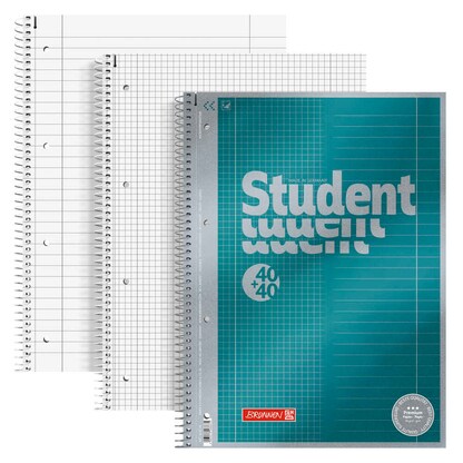 Artikelbild für BRUNNEN Collegeblock Premium Student DUO 28 + 27 liniert und kariert DIN A4 mit Randlinie (innen und außen), 5 St., Artikelnummer 770588