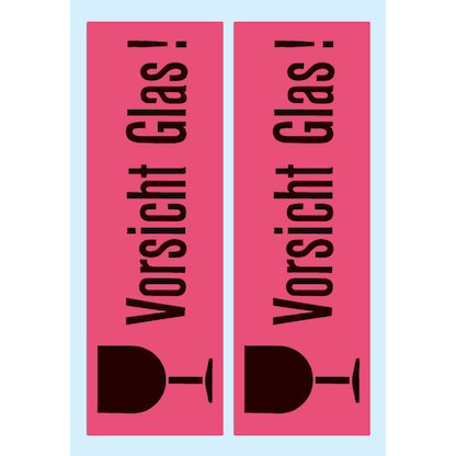 Artikelbild 2 für HERMA Warnetiketten 5739 rot »Vorsicht Glas!« 39,0 x 118,0 mm, 10 Etiketten , Artikelnummer 219419