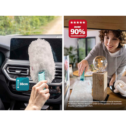 Artikelbild 3 für LEIFHEIT Staubwischer SUPERDUSTER weiß/türkis Kunststoff 12,0 cm breit, Artikelnummer 724597