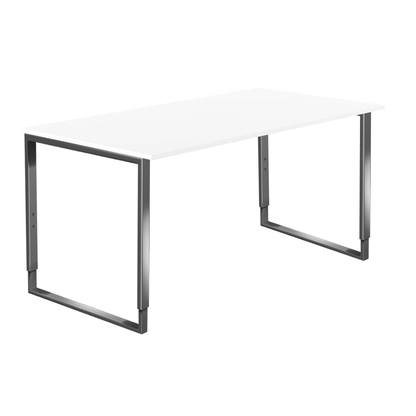 Artikelbild für Kerkmann Yukon höhenverstellbarer Schreibtisch weiß rechteckig, Kufen-Gestell silber 160,0 x 80,0 cm, Artikelnummer 344333