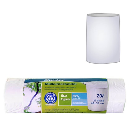 Artikelbild für Secolan® Müllbeutel 20,0 l weiß 25,0 µm, 25 St., Artikelnummer 793141