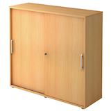 Artikelbild 1 für HAMMERBACHER Schiebetürenschrank, V1753S/6/6/RE buche 2 Fachböden 120,0 x 40,0 x 110,0 cm, Artikelnummer 978122