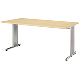 Artikelbild 1 für HAMMERBACHER NS16 Schreibtisch ahorn rechteckig, C-Fuß-Gestell silber 160,0 x 80,0 cm, Artikelnummer 862983