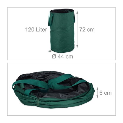 Artikelbild 5 für relaxdays Gartenabfallsäcke 120,0 l grün, 2 St., Artikelnummer 439627