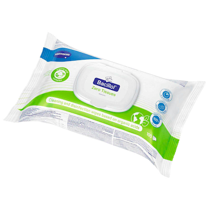 Artikelbild für HARTMANN Desinfektionstücher Bacillol® Zero Tissues 1-lagig weiß, 100 Tücher, Artikelnummer 347009