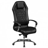 Artikelbild 1 für AMSTYLE Chefsessel, SPM1.295 Leder schwarz, Gestell silber, Artikelnummer 563837