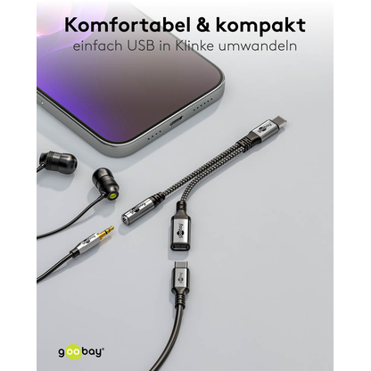 Artikelbild 5 für goobay USB C/3,5 mm Adapter, Artikelnummer 557849