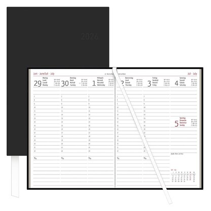 Artikelbild für ZETTLER KALENDER Buchkalender Wochenplaner 2026 schwarz, 1 St., Artikelnummer 559306