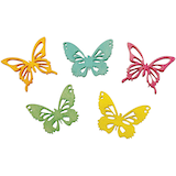 Artikelbild 1 für Rayher Holz-Streudeko gelb/pink/grün Schmetterlinge, 25 St., Artikelnummer 925024