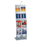 Artikelbild 1 für Kerkmann Prospektständer tec-art breit silber DIN A4, 1/3 DIN A4 ohne Fächer Fächer 52,0 x 46,0 x 165,0 cm, 1 St., Artikelnummer 958017