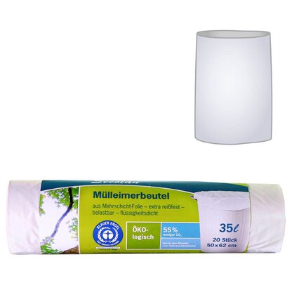 Artikelbild für Secolan® Müllbeutel 35,0 l weiß 25,0 µm, 20 St., Artikelnummer 152405
