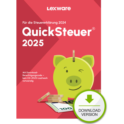 Artikelbild für LEXWARE QuickSteuer 2025 (für das Steuerjahr 2024) Software Vollversion (Download-Link), Artikelnummer 492437