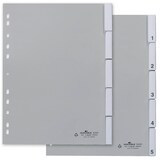 Artikelbild 1 für DURABLE Ordnerregister DIN A4 Vollformat 1-5 grau 5-teilig mit Wechseltaben, 1 Satz, Artikelnummer 147223