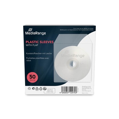 Artikelbild 3 für MediaRange 1er CD-/DVD-Hüllen CD-Folien-Tasche transparent, 50 St., Artikelnummer 390864