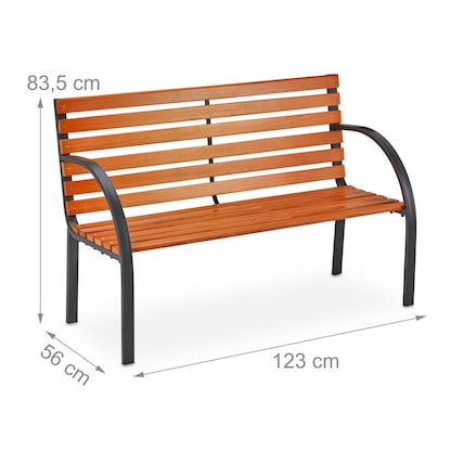 Artikelbild 2 für relaxdays Gartenbank 10036068_0 braun Metall 123,0 cm, Artikelnummer 768232