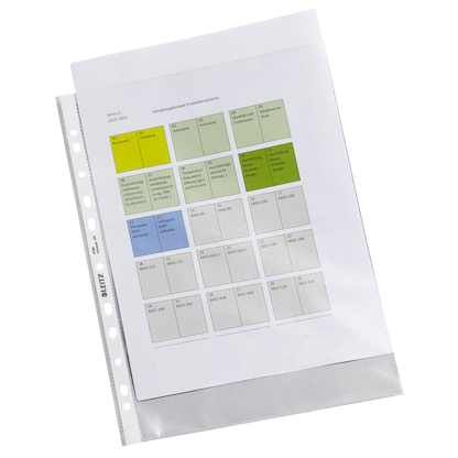 Artikelbild 8 für AKTION: LEITZ Prospekthüllen 4790 DIN A4 transparent genarbt 0,09 mm, 100 St., Artikelnummer 663957