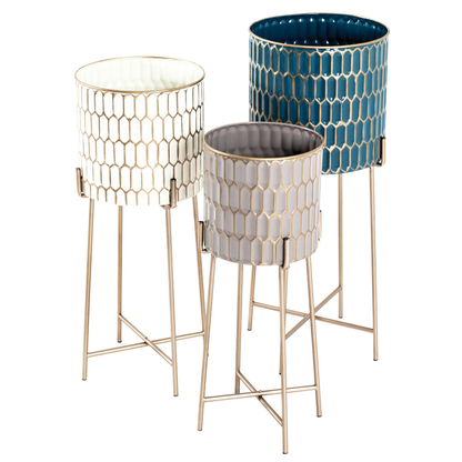 Artikelbild für HAKU Möbel Pflanzenständer-Set Metall, Ø 29,0/26,0/22,0 cm gold, 3 Set, Artikelnummer 557862