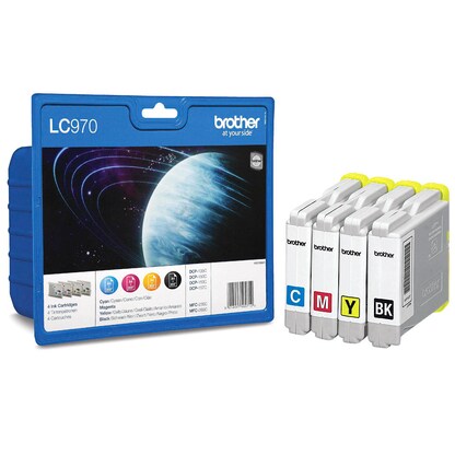 Artikelbild für brother LC-970BK/C/M/Y schwarz, cyan, magenta, gelb Druckerpatrone, 4er-Set, Artikelnummer 980706