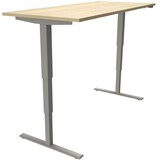 Artikelbild 1 für fm fastline elektrisch höhenverstellbarer Schreibtisch königsahorn rechteckig, T-Fuß-Gestell silber 180,0 x 80,0 cm, Artikelnummer 135263