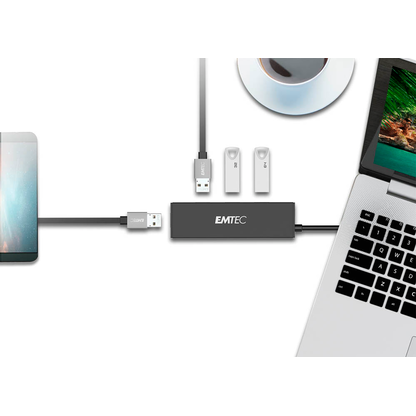 Artikelbild 3 für EMTEC USB-Hub T620A Type-A Classic 4-fach schwarz, Artikelnummer 530778