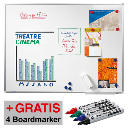 Artikelbild für AKTION: Legamaster Whiteboard PREMIUM PLUS 150,0 x 100,0 cm weiß emaillierter Stahl + GRATIS 4 Boardmarker TZ 100 farbsortiert, Artikelnummer 247684