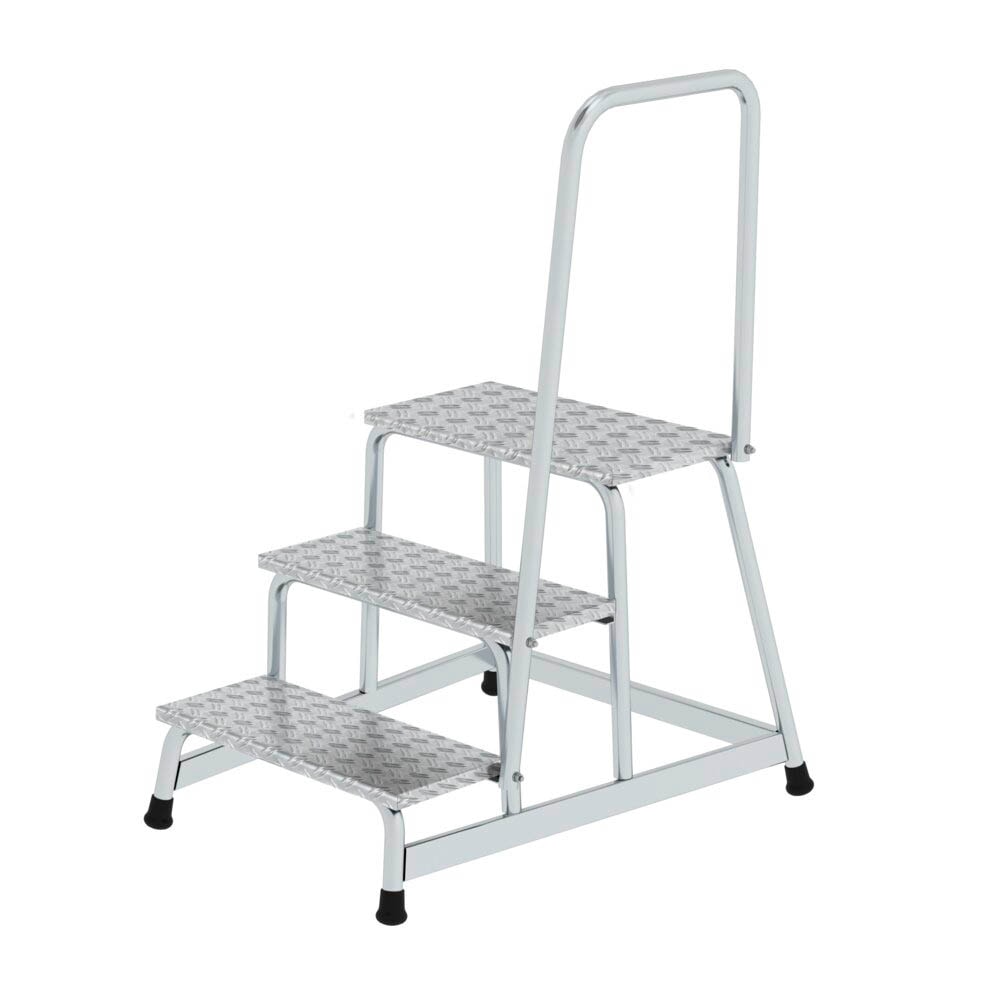 MUNK Montagetritt mit Handlauf 50043 silber 3 Stufen, H: 60,0 cm ...