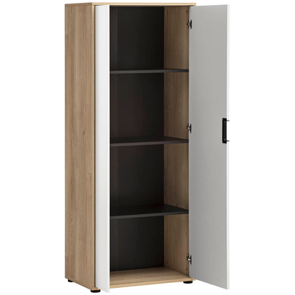 Artikelbild 3 für MÖBELPARTNER Aktenschrank Emmik, 702041 weiß-eiche, weiß 3 Fachböden 62,1 x 41,0 x 163,6 cm, Artikelnummer 610566