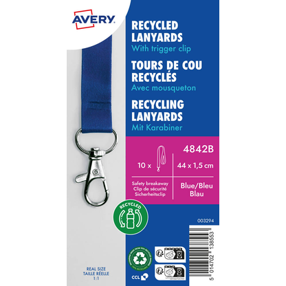 Artikelbild für AVERY Zweckform Lanyards 4842B, Karabiner, blau, 10 St., Artikelnummer 573996