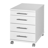 Artikelbild 1 für MÖBELPARTNER Rollcontainer weiß 4 Auszüge 42,0 x 50,0 x 56,9 cm, Artikelnummer 157628