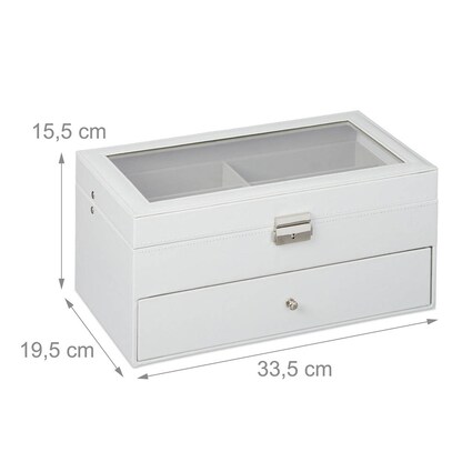 Artikelbild 2 für relaxdays Brillenbox weiß 33,5 x 19,5 x 15,5 cm, 1 St., Artikelnummer 605273