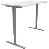 Artikelbild 1 für fm fastline elektrisch höhenverstellbarer Schreibtisch weiß rechteckig, T-Fuß-Gestell silber 180,0 x 80,0 cm, Artikelnummer 135287