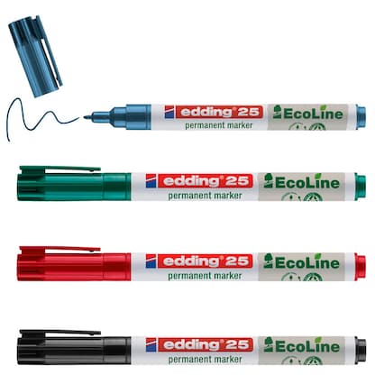 Artikelbild für edding 25 EcoLine Permanentmarker farbsortiert 1,0 mm, 4 St., Artikelnummer 494973