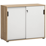 Artikelbild 1 für MÖBELPARTNER Schiebetürenschrank Emmik, 702043 weiß, weiß-eiche 1 Fachboden 100,1 x 41,0 x 83,6 cm, Artikelnummer 610703