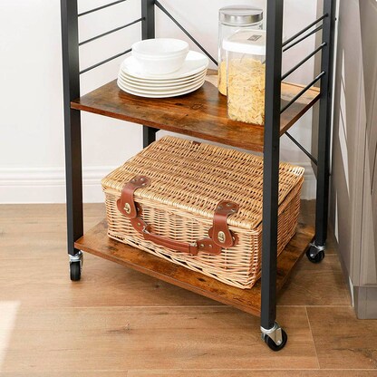 Artikelbild 4 für VASAGLE Servierwagen braun, schwarz 60,0 x 40,0 x 89,0 cm, Artikelnummer 438786